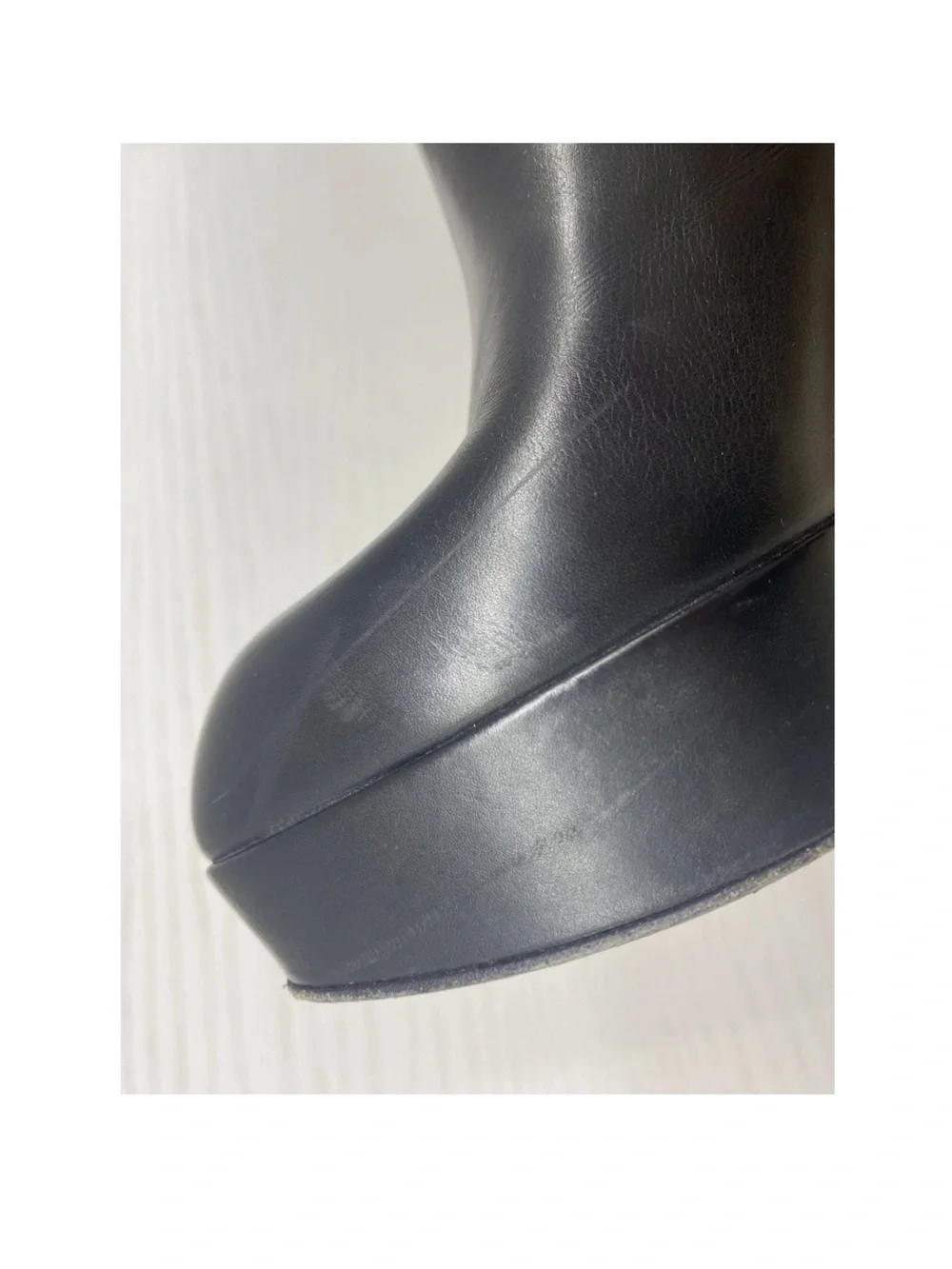 Louis Vuitton Black Leather Platform Over-the-Knee Boots with Monogram Cuff